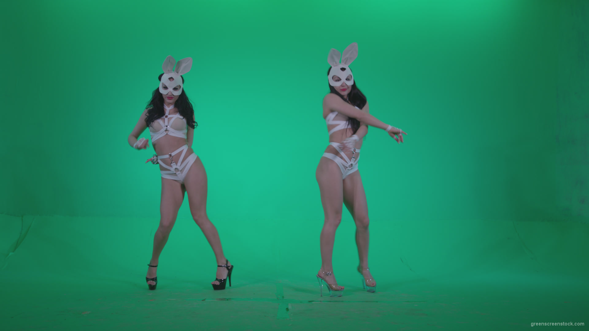 Go-go-Dancer-White-Rabbit-m1-Green-Screen-Video-Footage_007 Green Screen Stock