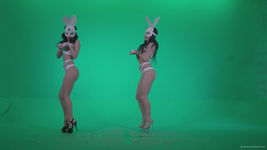 vj video background Go-go-Dancer-White-Rabbit-m2-Green-Screen-Video-Footage_003