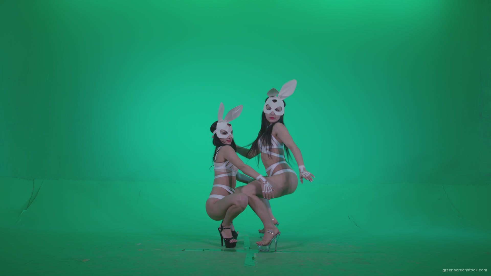 Go-go-Dancer-White-Rabbit-m4-Green-Screen-Video-Footage_004 Green Screen Stock