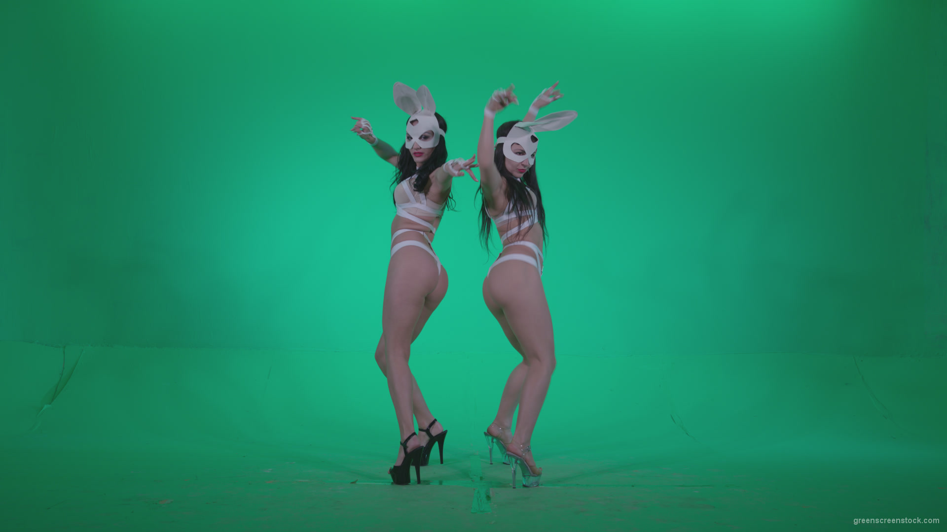 Go-go-Dancer-White-Rabbit-m5-Green-Screen-Video-Footage_004 Green Screen Stock
