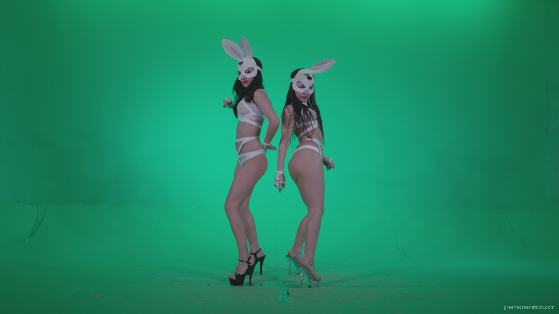 Go-go-Dancer-White-Rabbit-m5-Green-Screen-Video-Footage_005 Green Screen Stock