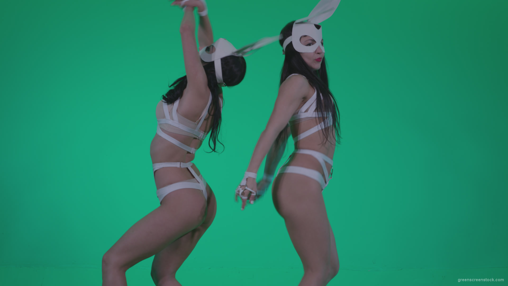 Go-go-Dancer-White-Rabbit-m6-Green-Screen-Video-Footage_004 Green Screen Stock