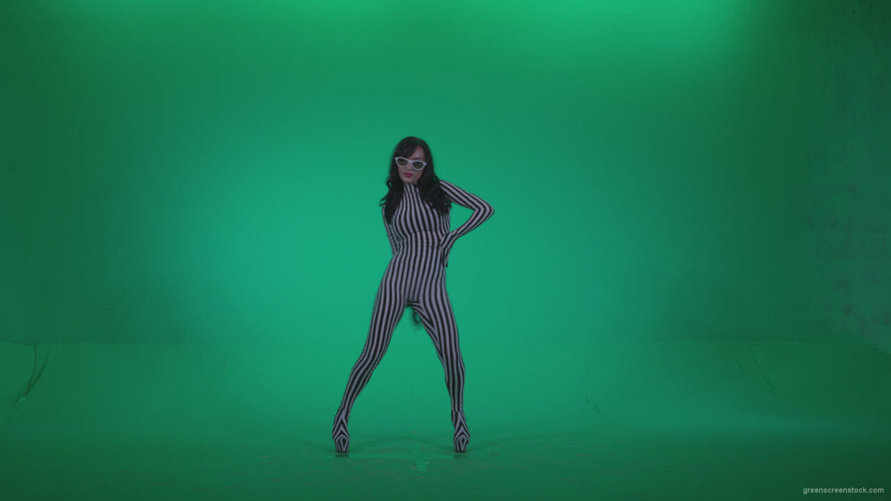 vj video background Go-go-Dancer-White-Stripes-s7-Green-Screen-Video-Footage_003
