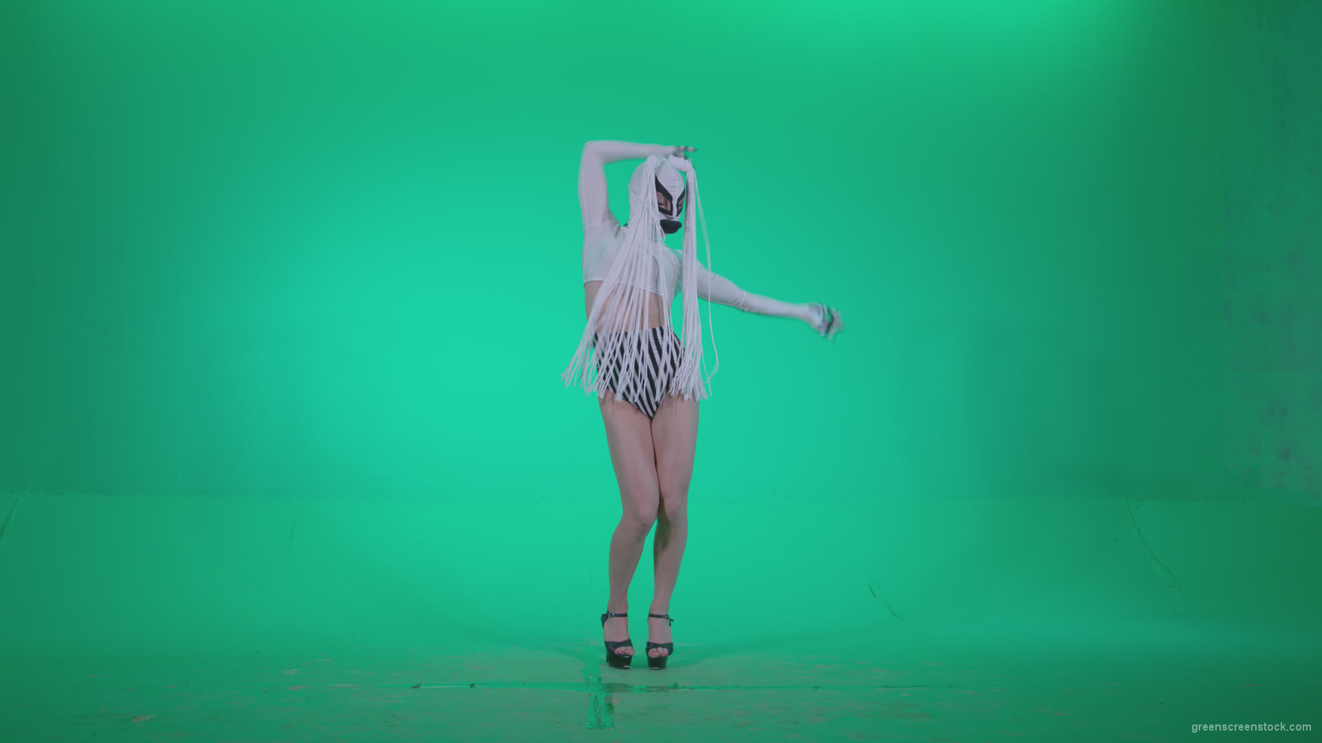 Go-go-Dancer-with-Latex-Top-t1-Green-Screen-Video-Footage_006 Green Screen Stock