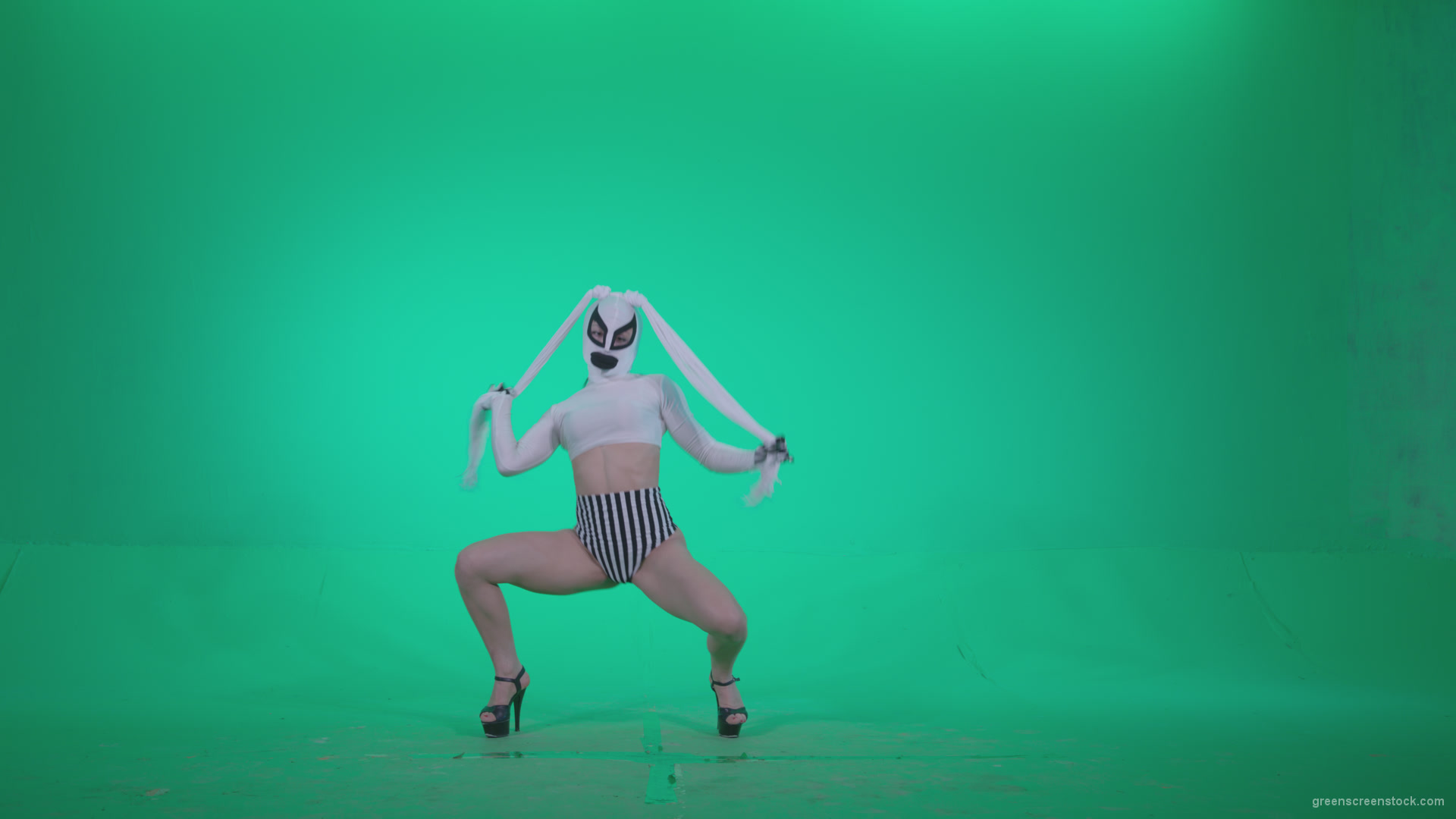 Go-go-Dancer-with-Latex-Top-t1-Green-Screen-Video-Footage_007 Green Screen Stock