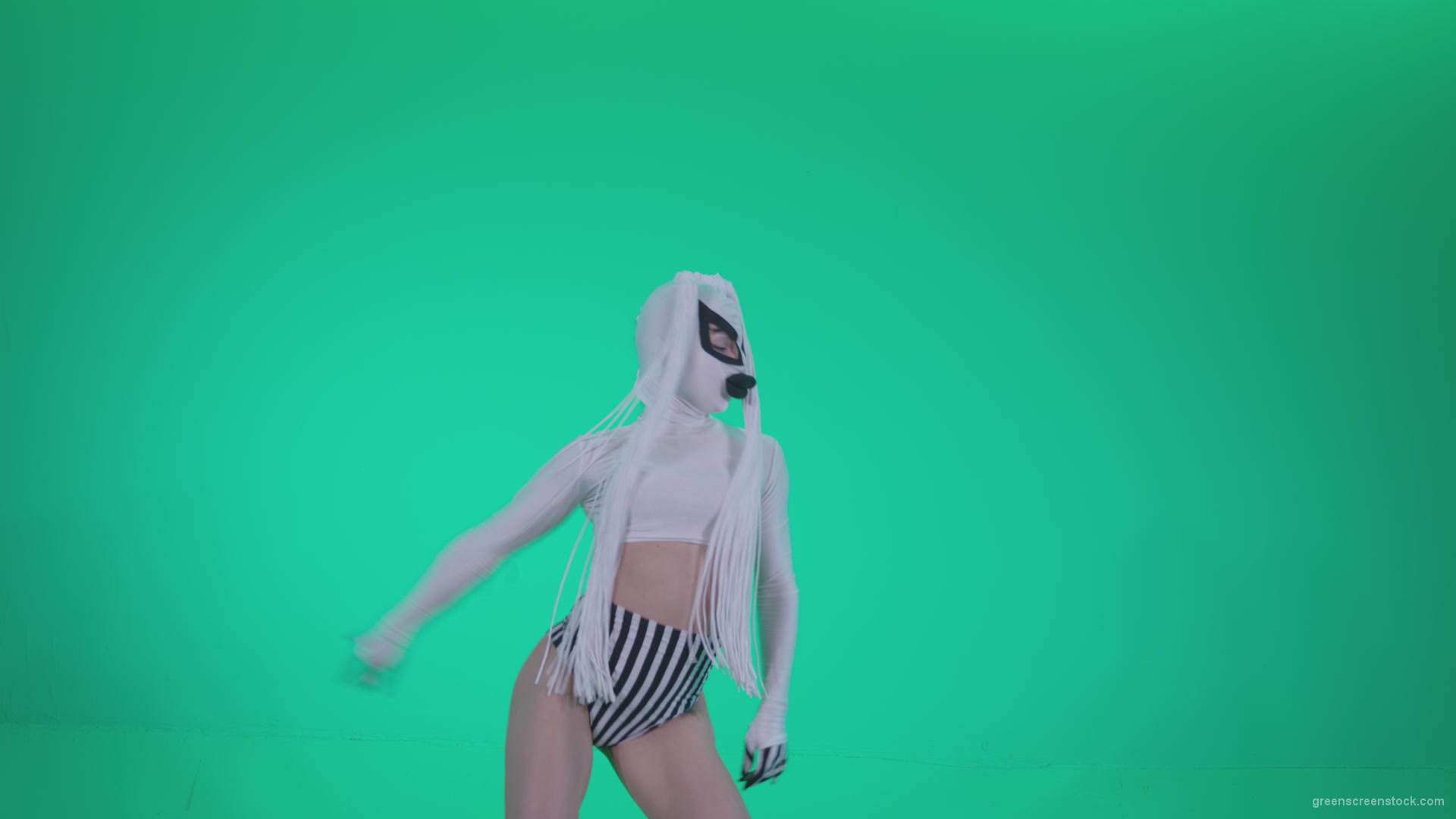 Go-go-Dancer-with-Latex-Top-t10-Green-Screen-Video-Footage_002 Green Screen Stock