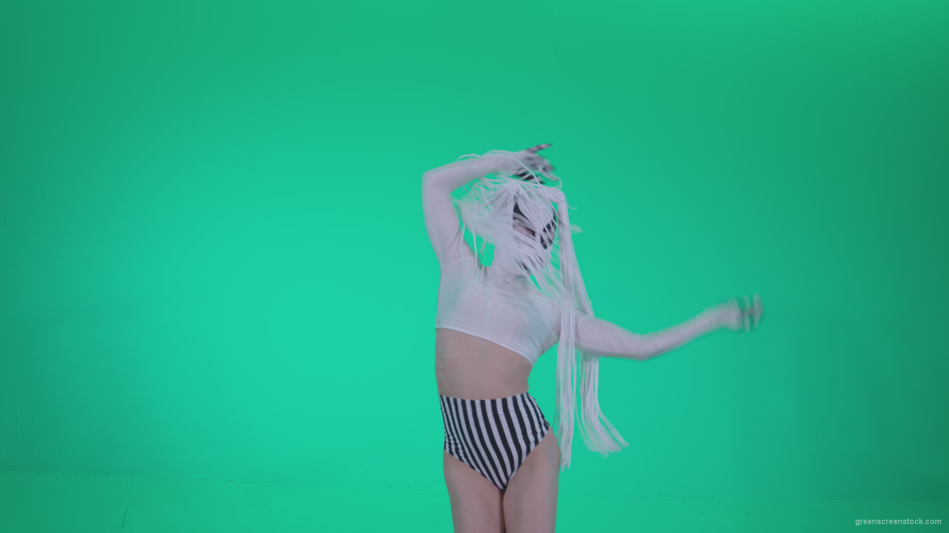 Go-go-Dancer-with-Latex-Top-t10-Green-Screen-Video-Footage_008 Green Screen Stock