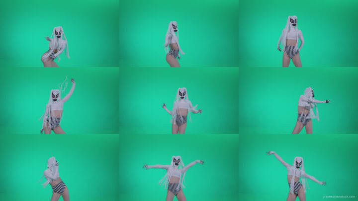 Go-go-Dancer-with-Latex-Top-t11-Green-Screen-Video-Footage Green Screen Stock