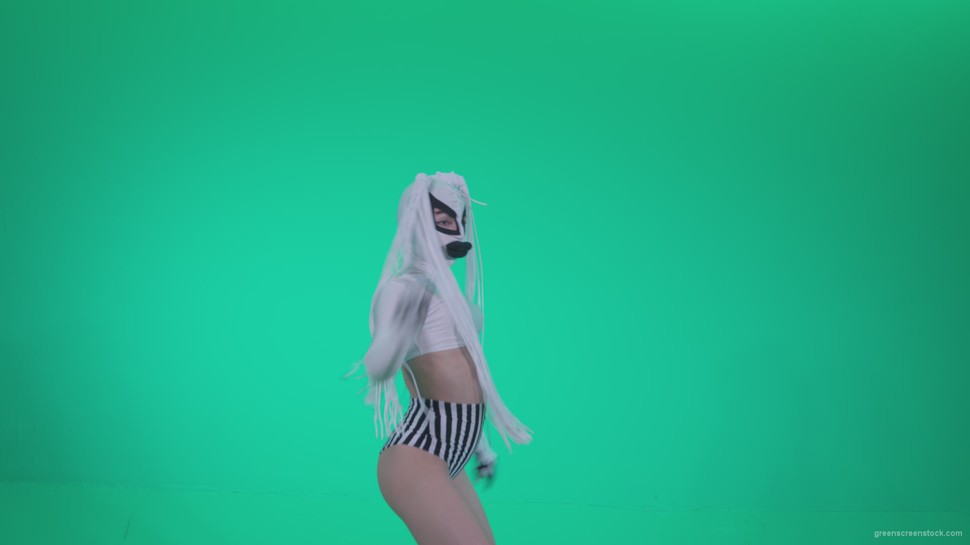 Go-go-Dancer-with-Latex-Top-t11-Green-Screen-Video-Footage_002 Green Screen Stock