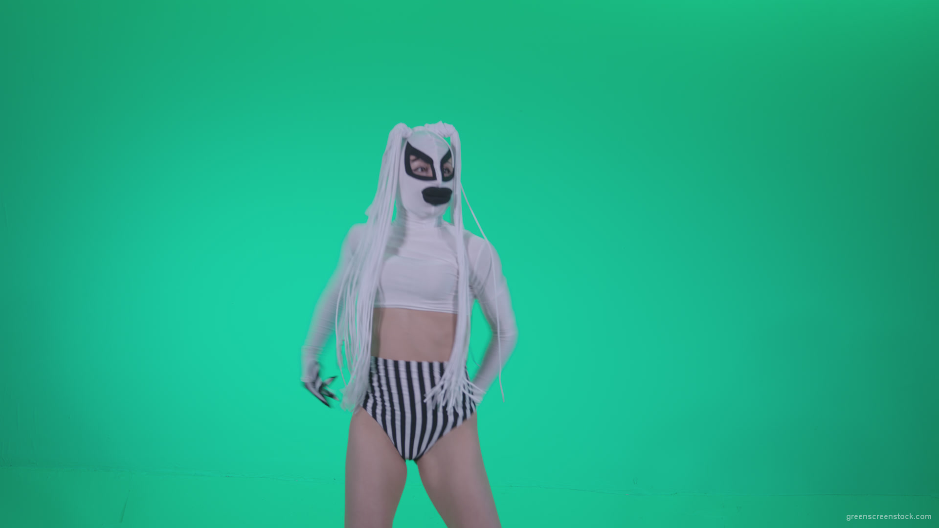 vj video background Go-go-Dancer-with-Latex-Top-t11-Green-Screen-Video-Footage_003