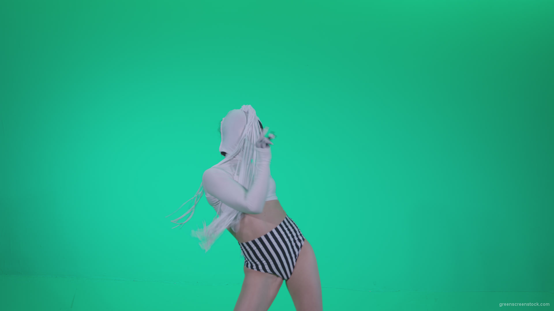 Go-go-Dancer-with-Latex-Top-t11-Green-Screen-Video-Footage_007 Green Screen Stock
