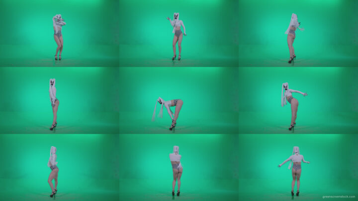 Go-go-Dancer-with-Latex-Top-t2-Green-Screen-Video-Footage Green Screen Stock
