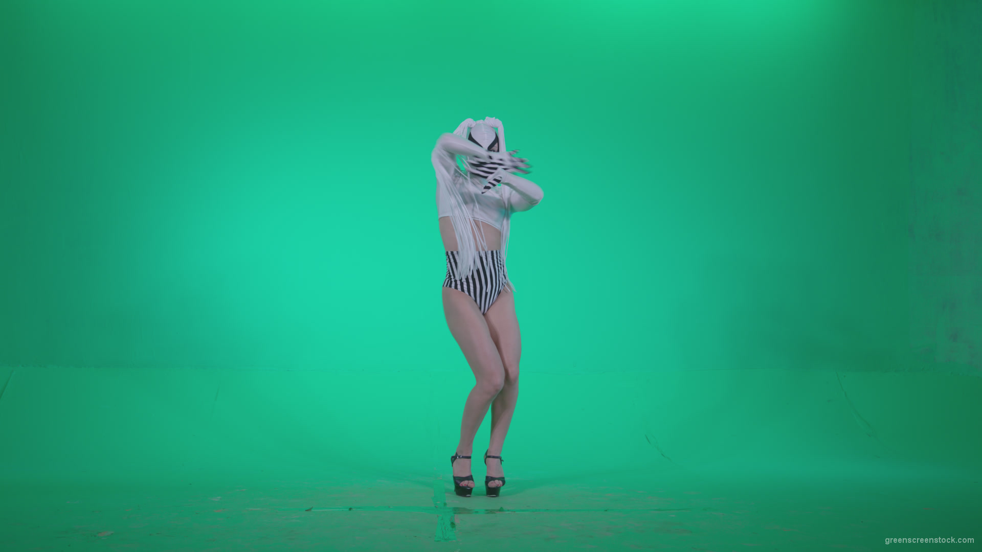 Go-go-Dancer-with-Latex-Top-t2-Green-Screen-Video-Footage_001 Green Screen Stock
