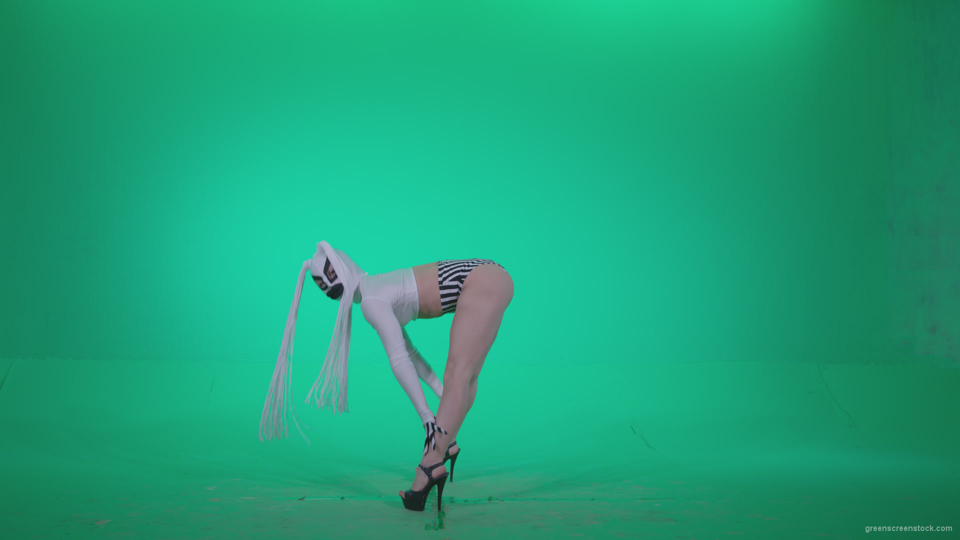 Go-go-Dancer-with-Latex-Top-t2-Green-Screen-Video-Footage_005 Green Screen Stock