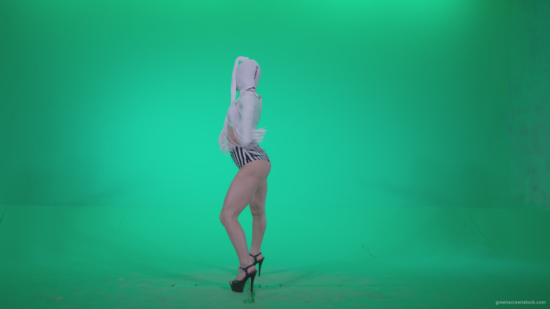 Go-go-Dancer-with-Latex-Top-t2-Green-Screen-Video-Footage_007 Green Screen Stock