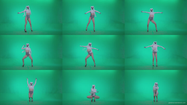 Go-go-Dancer-with-Latex-Top-t4-Green-Screen-Video-Footage Green Screen Stock