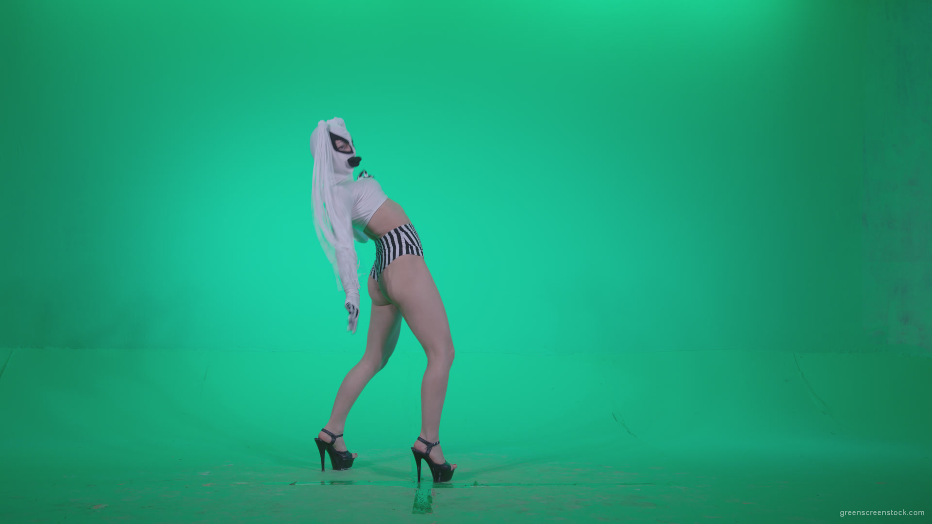 Go Go Dancer With Latex Top T5 Green Screen Video Footage Video