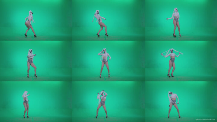 Go-go-Dancer-with-Latex-Top-t6-Green-Screen-Video-Footage Green Screen Stock