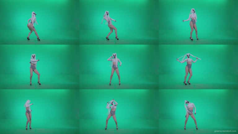 Go-go-Dancer-with-Latex-Top-t6-Green-Screen-Video-Footage Green Screen Stock