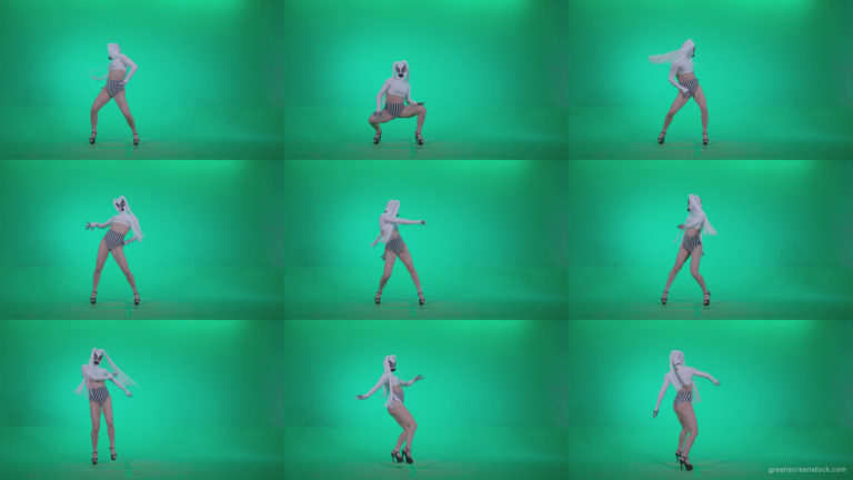 Go-go-Dancer-with-Latex-Top-t7-Green-Screen-Video-Footage Green Screen Stock