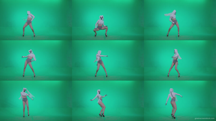 Go-go-Dancer-with-Latex-Top-t7-Green-Screen-Video-Footage Green Screen Stock
