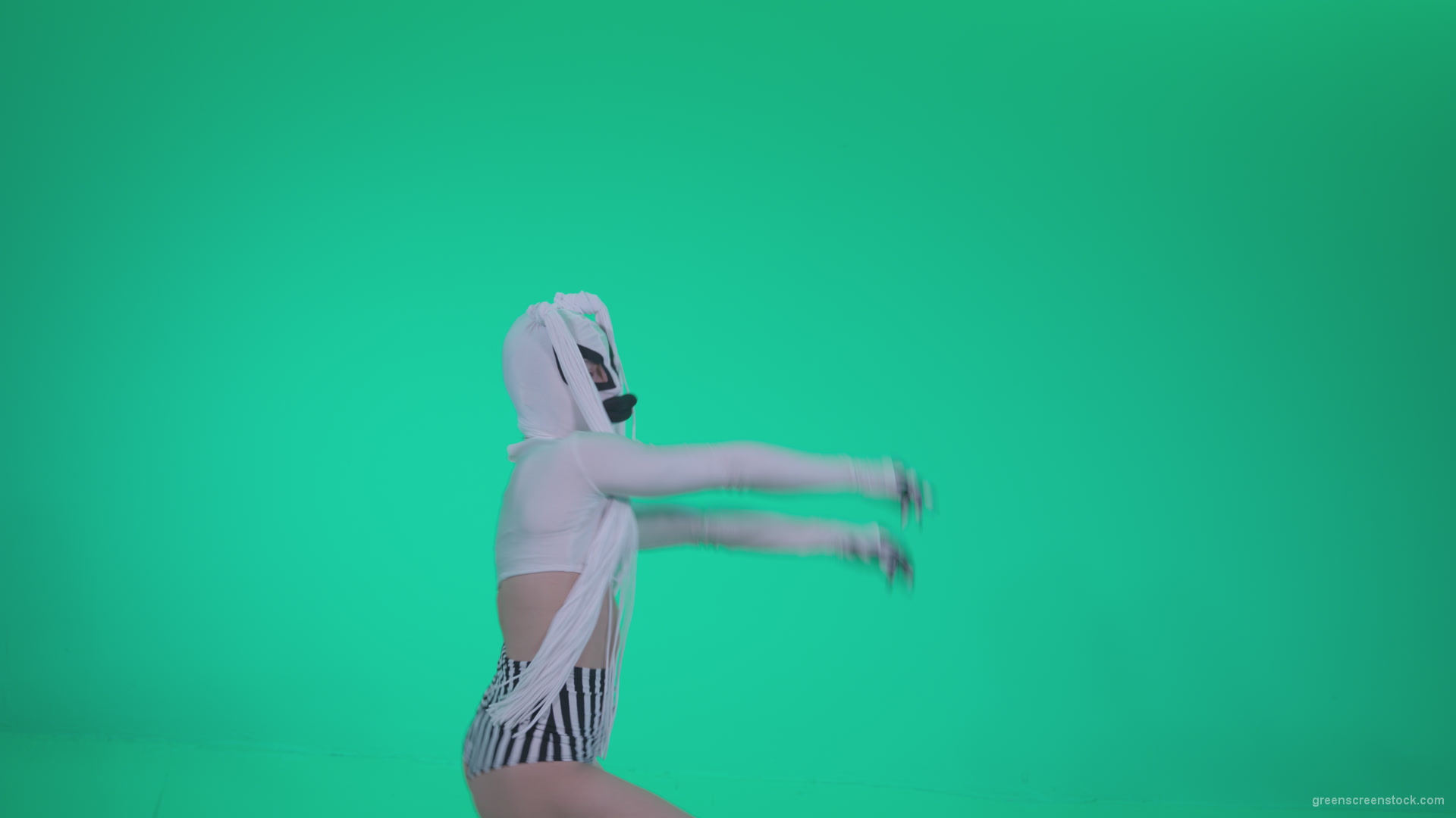 Go-go-Dancer-with-Latex-Top-t9-Green-Screen-Video-Footage_001 Green Screen Stock