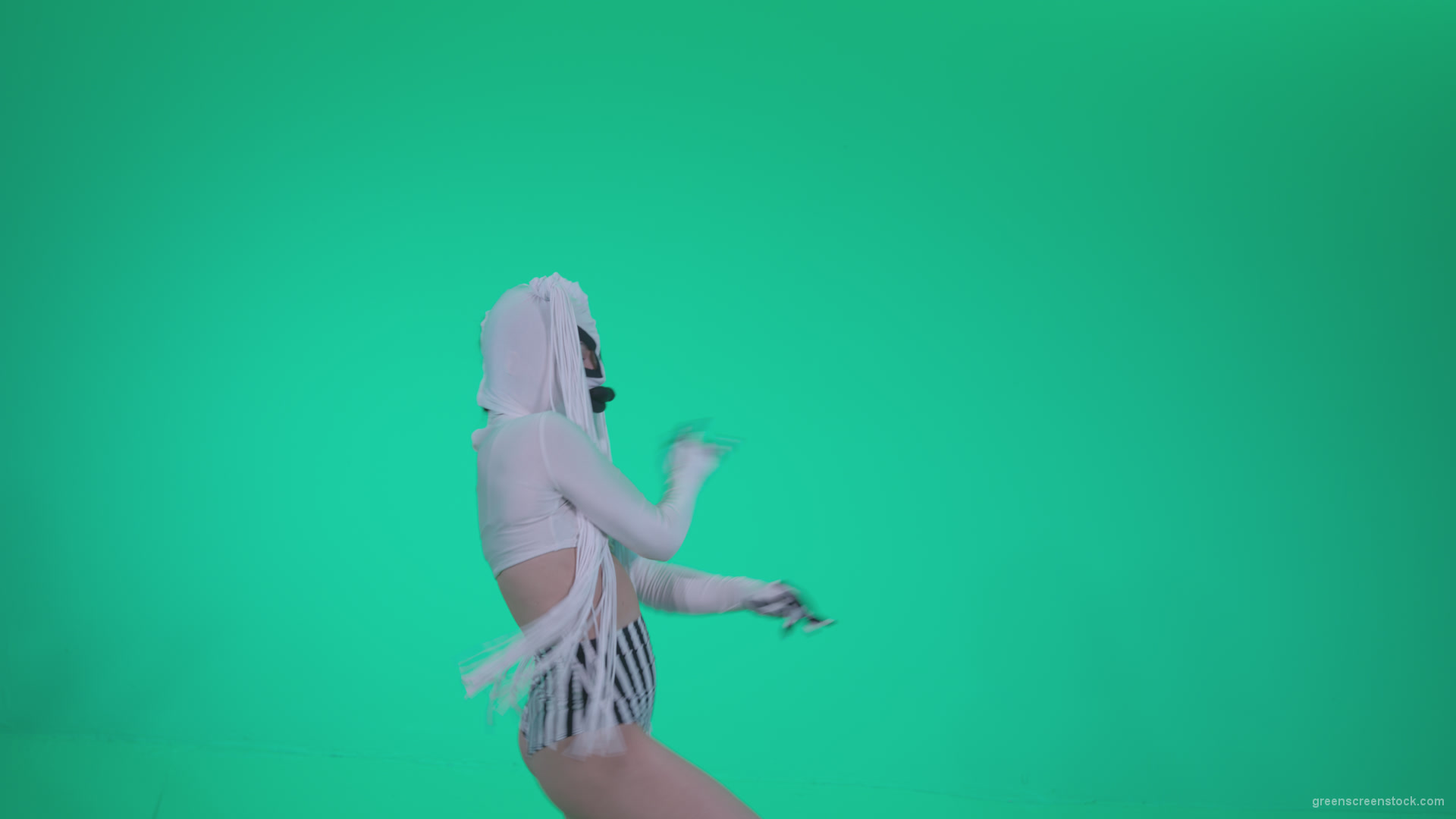 Go-go-Dancer-with-Latex-Top-t9-Green-Screen-Video-Footage_002 Green Screen Stock