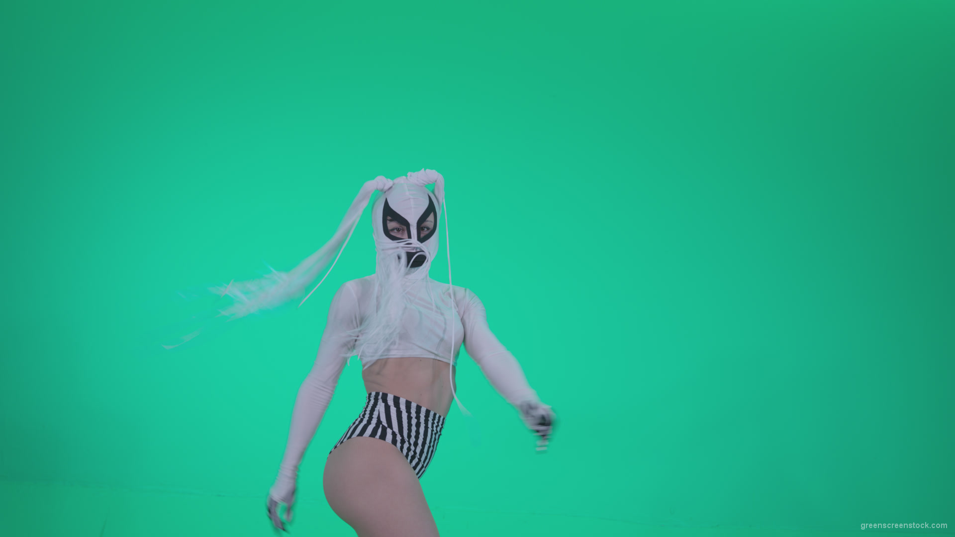 Go-go-Dancer-with-Latex-Top-t9-Green-Screen-Video-Footage_004 Green Screen Stock