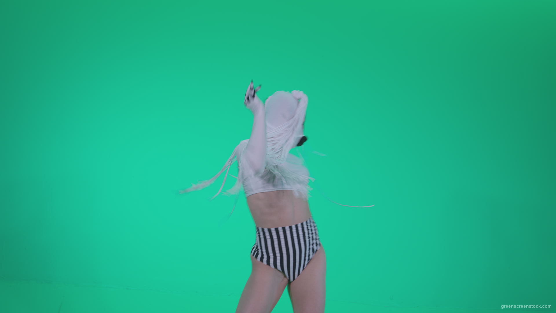 Go-go-Dancer-with-Latex-Top-t9-Green-Screen-Video-Footage_006 Green Screen Stock