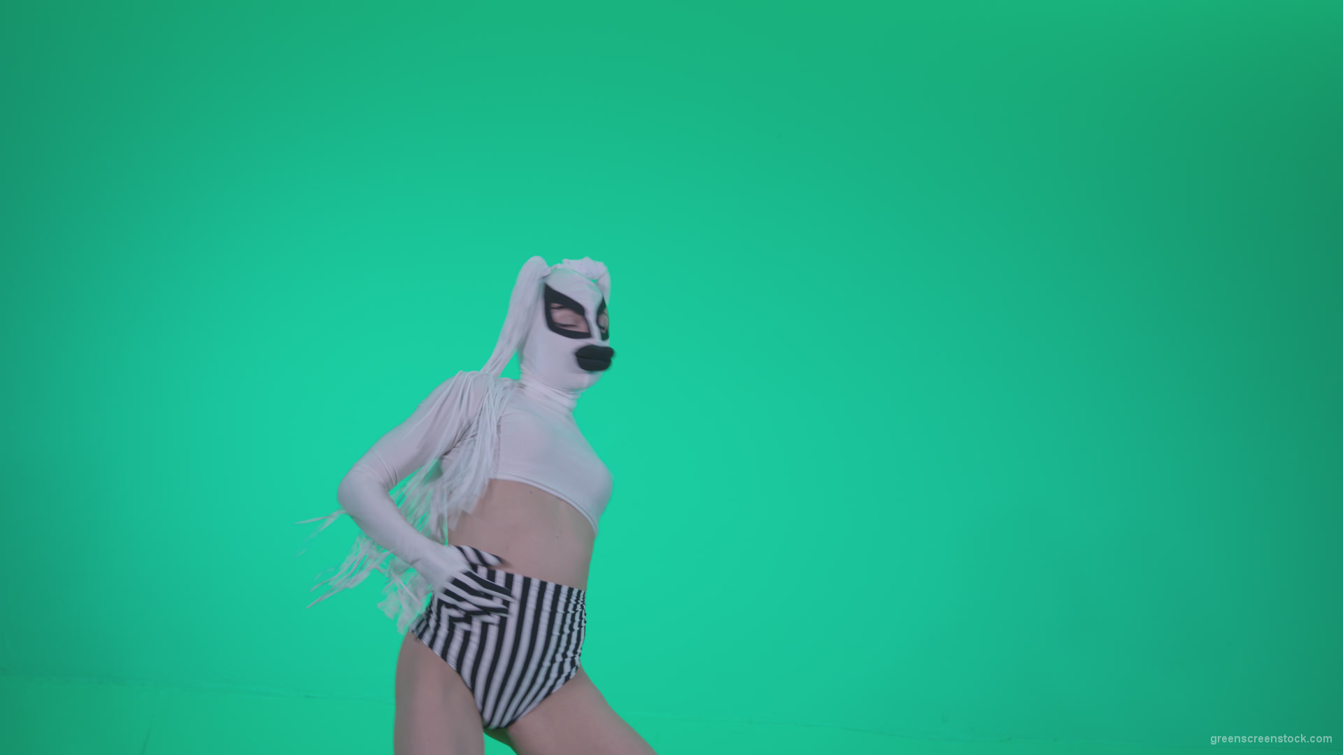 Go-go-Dancer-with-Latex-Top-t9-Green-Screen-Video-Footage_008 Green Screen Stock