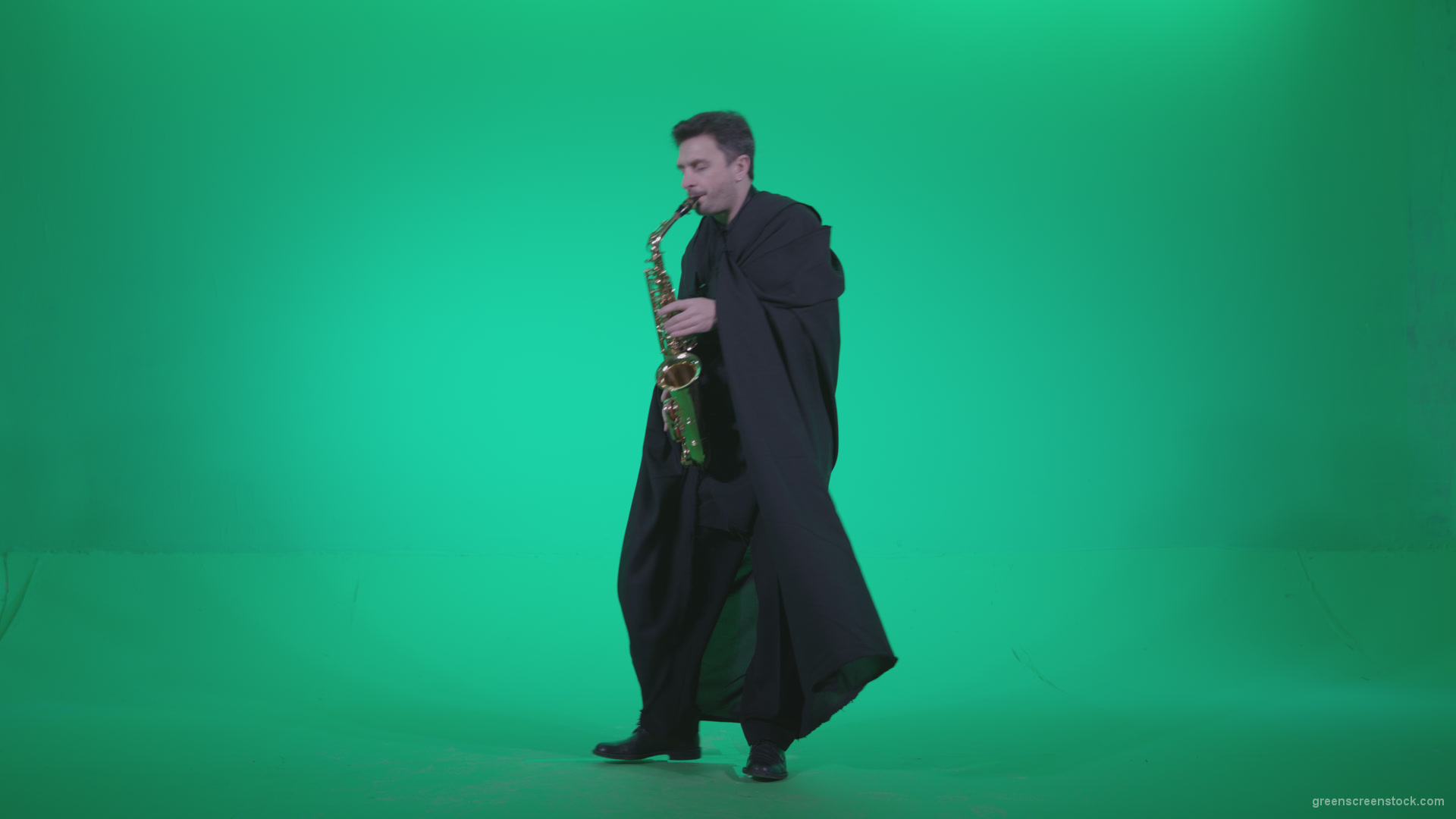 Gothic-Saxophone-Virtuoso-Performer-s3_004 Green Screen Stock