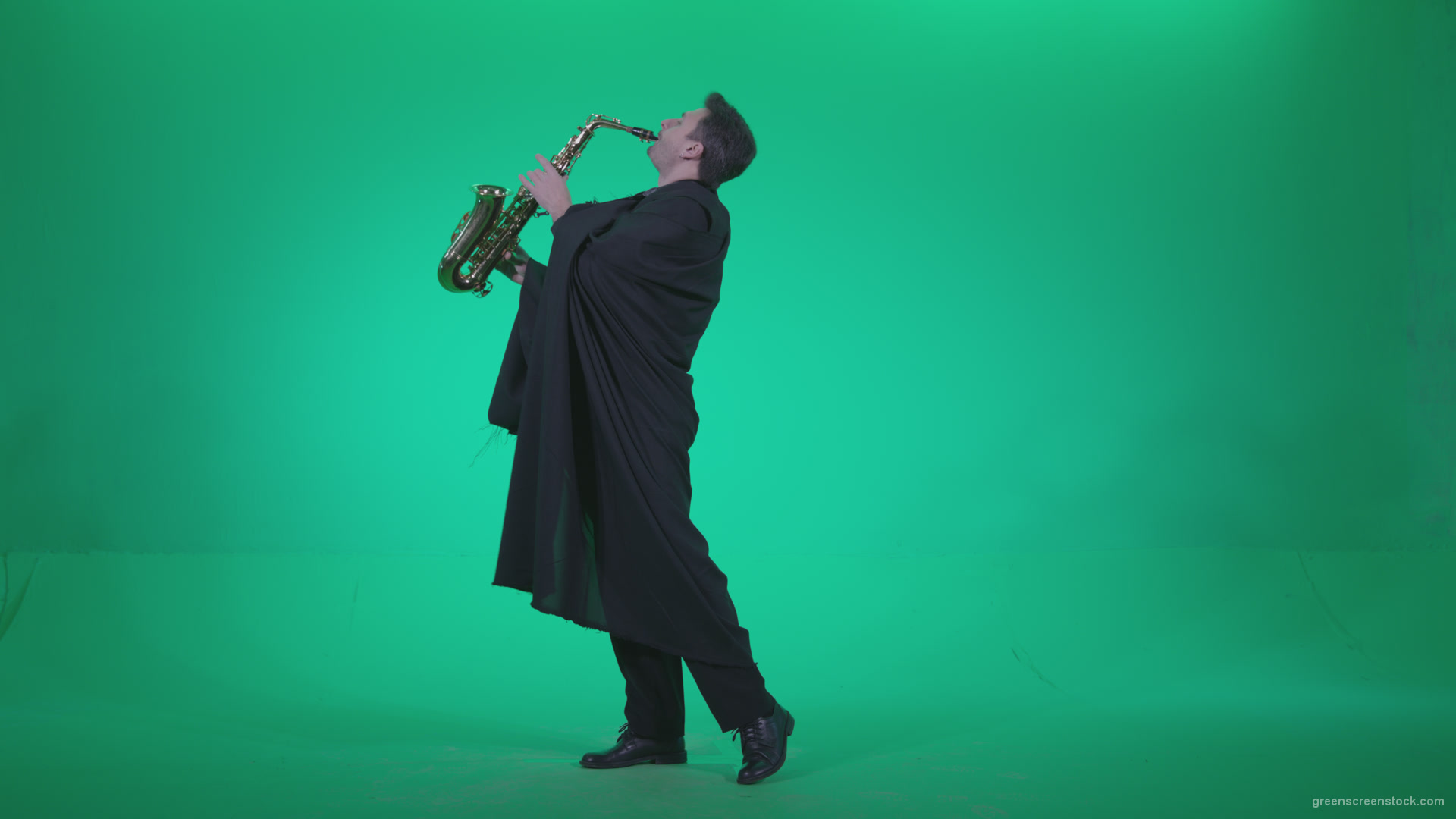 Gothic-Saxophone-Virtuoso-Performer-s3_005 Green Screen Stock