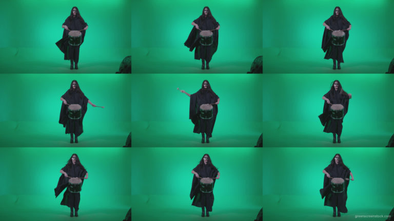 Gothic-Snare-Drumming-girl-g4 Green Screen Stock