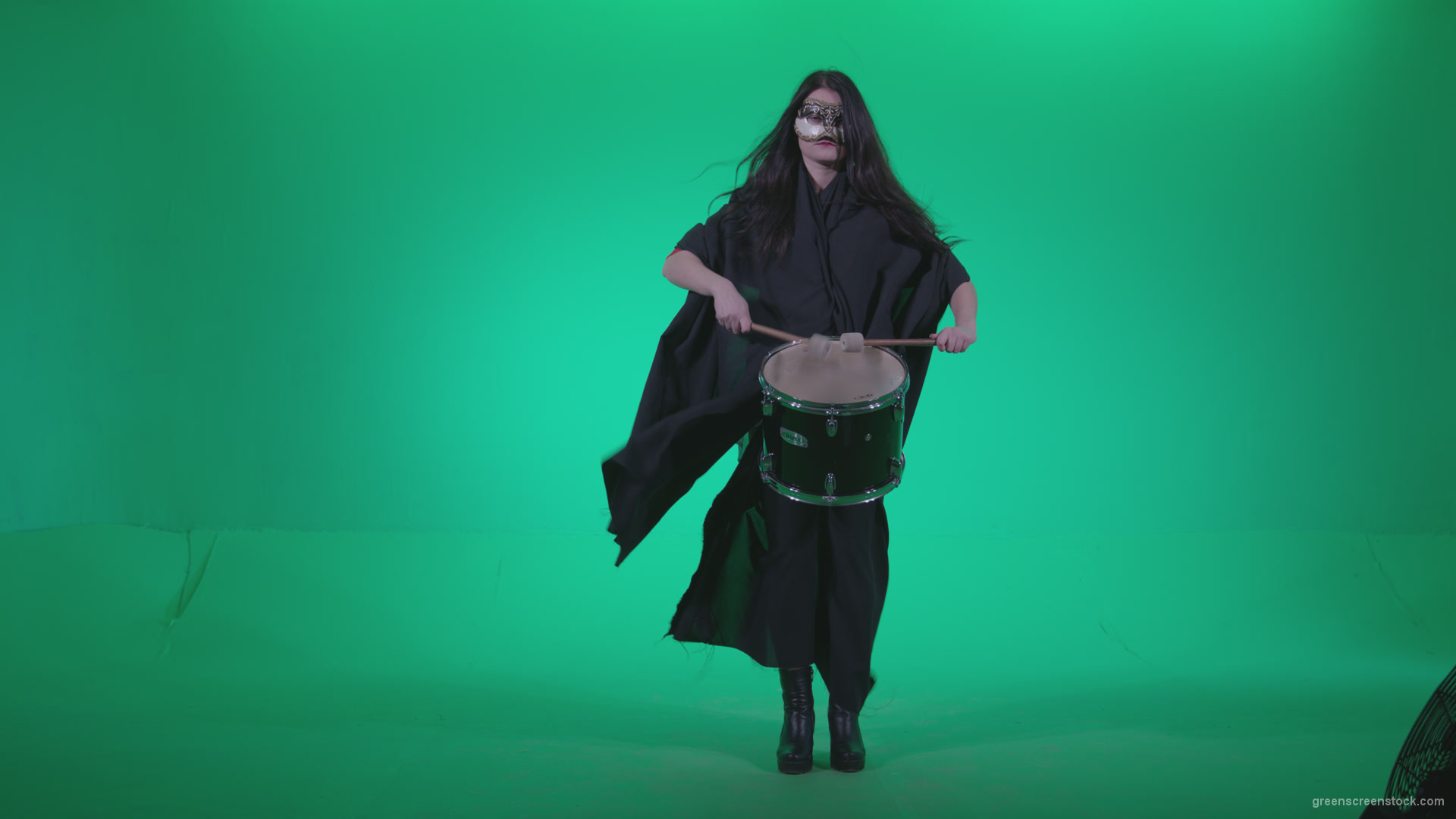 Gothic-Snare-Drumming-girl-g4_007 Green Screen Stock