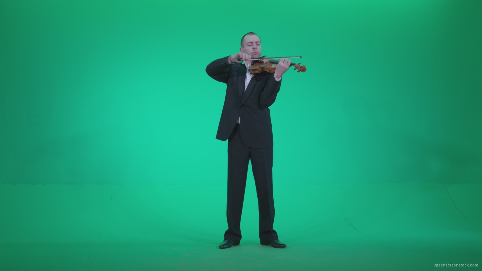 Professional-Violin-player-man-z1_007 Green Screen Stock