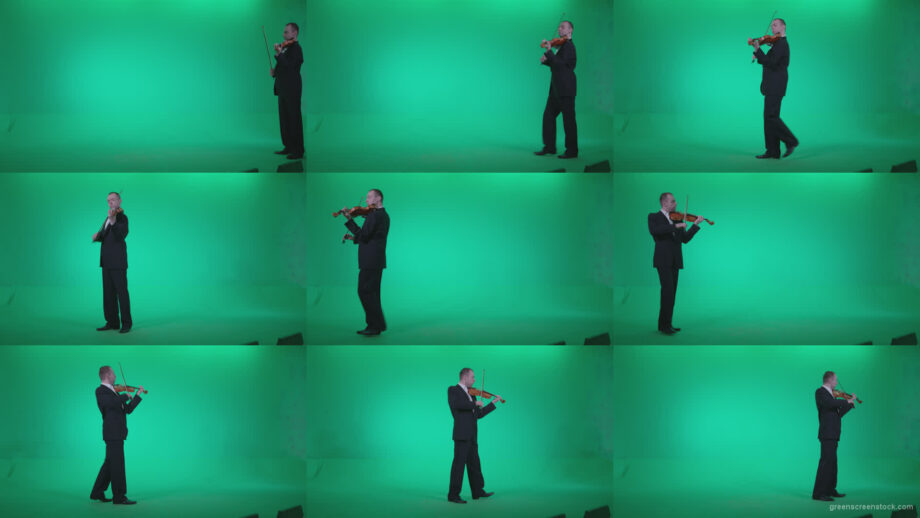 Professional-Violin-player-man-z3 Green Screen Stock