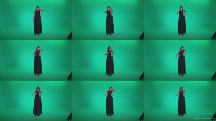 Professional-Violin-player-woman-z1 Green Screen Stock