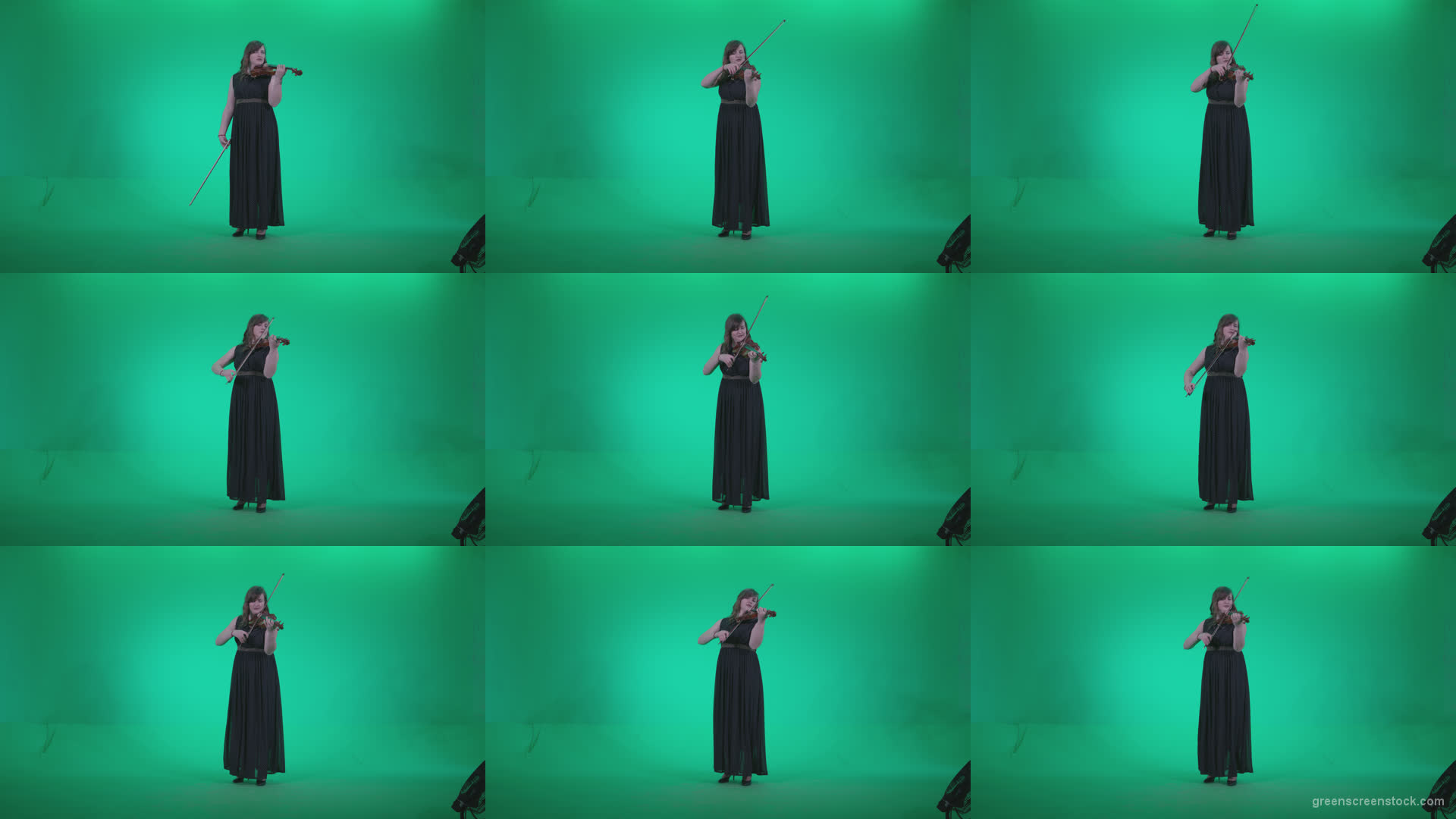 Professional-Violin-player-woman-z1 Green Screen Stock