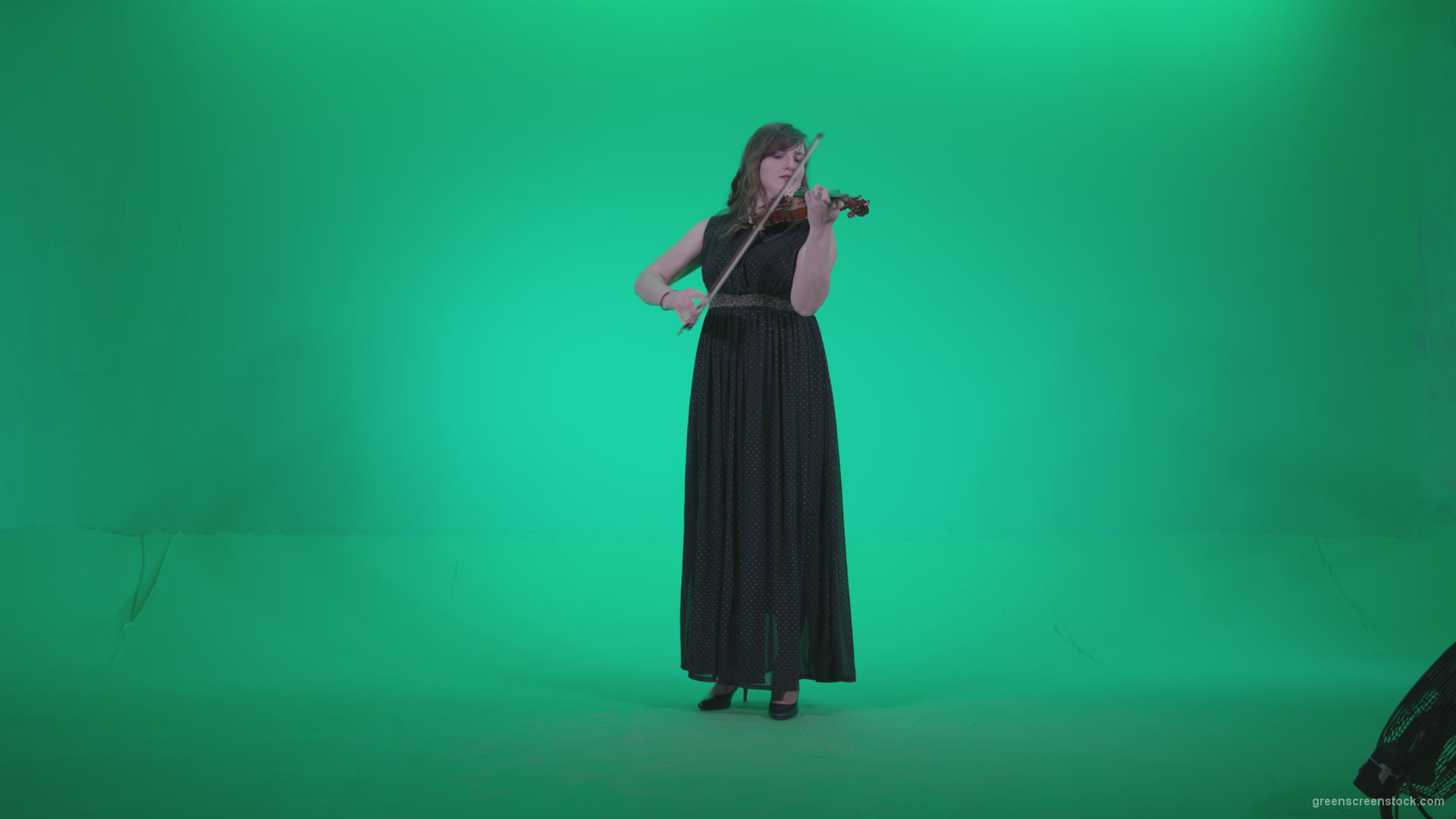 Professional-Violin-player-woman-z1_004 Green Screen Stock