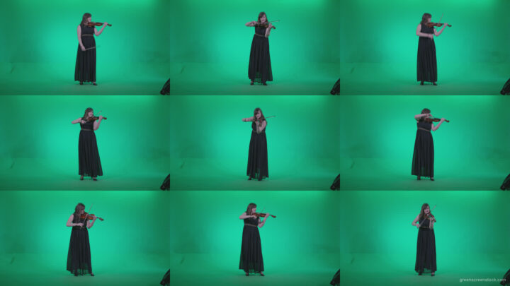 Professional-Violin-player-woman-z2 Green Screen Stock