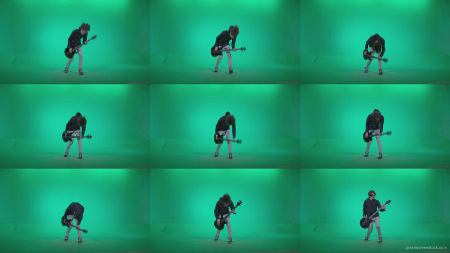 Punk-Guitarist-Playhard-Q4 Green Screen Stock