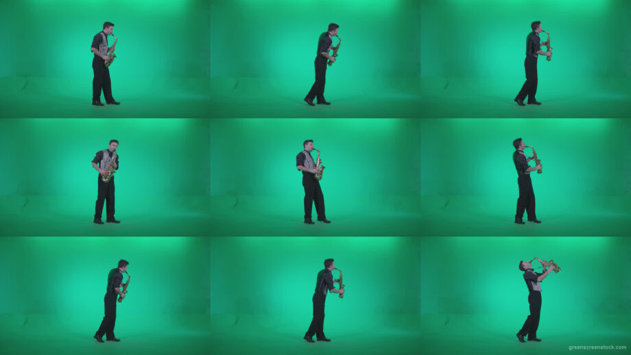 Saxophone-Virtuoso-Performer-s3 Green Screen Stock