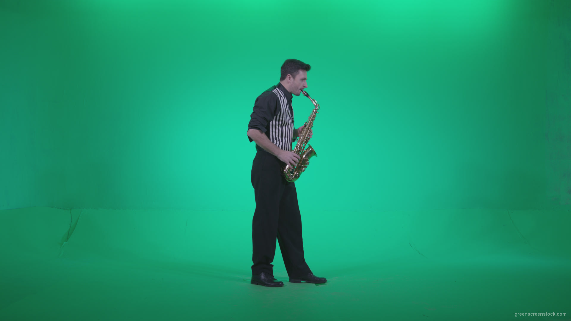Saxophone-Virtuoso-Performer-s3_001 Green Screen Stock