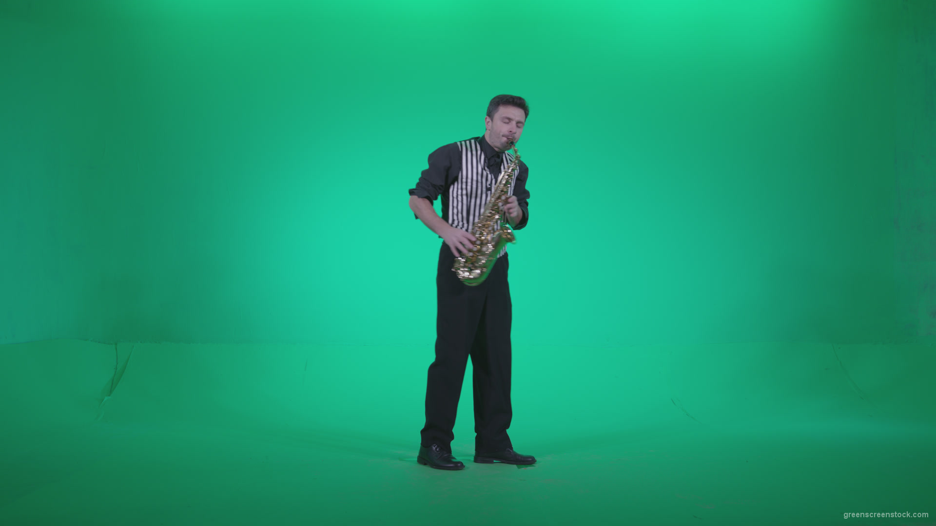 Saxophone-Virtuoso-Performer-s3_004 Green Screen Stock