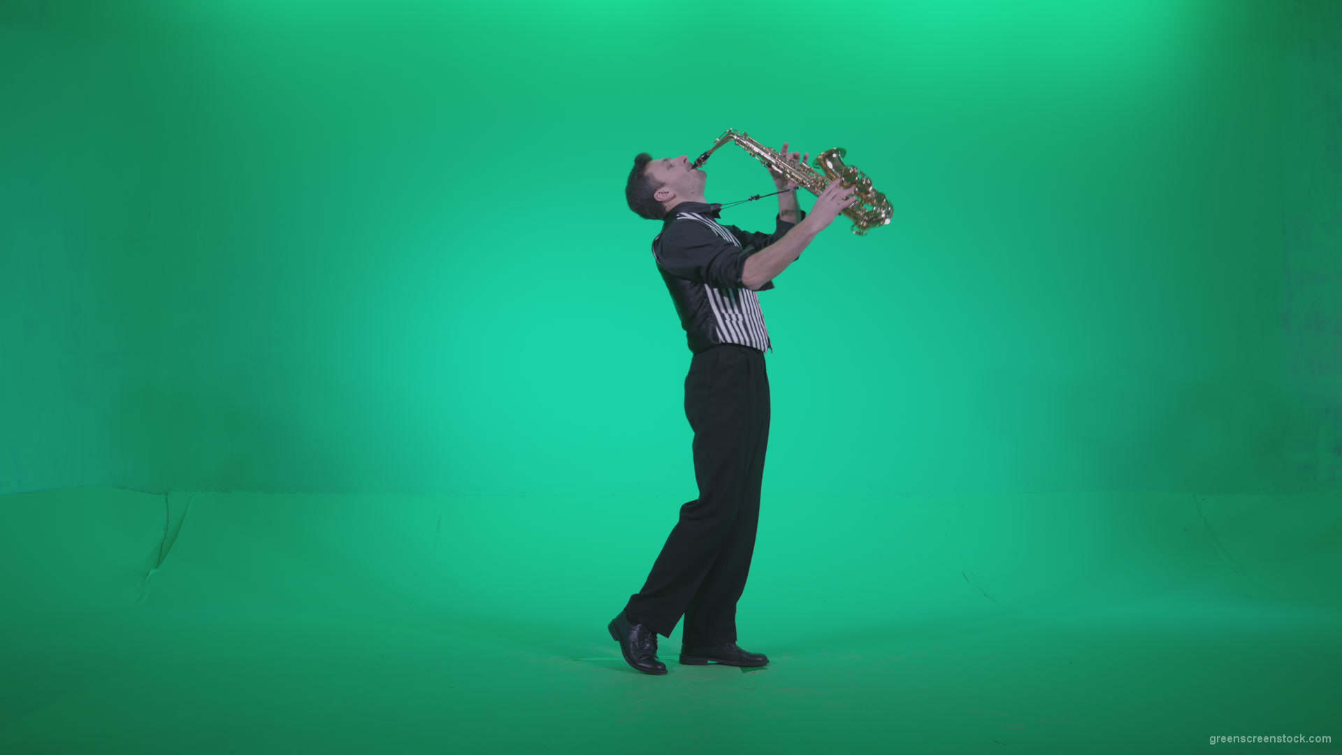 Saxophone-Virtuoso-Performer-s3_009 Green Screen Stock
