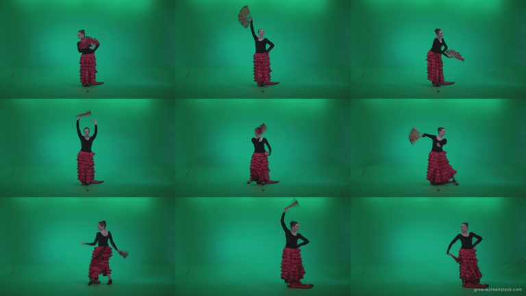 Traditional-Spanish-Flamenco-dancer-s1 Green Screen Stock
