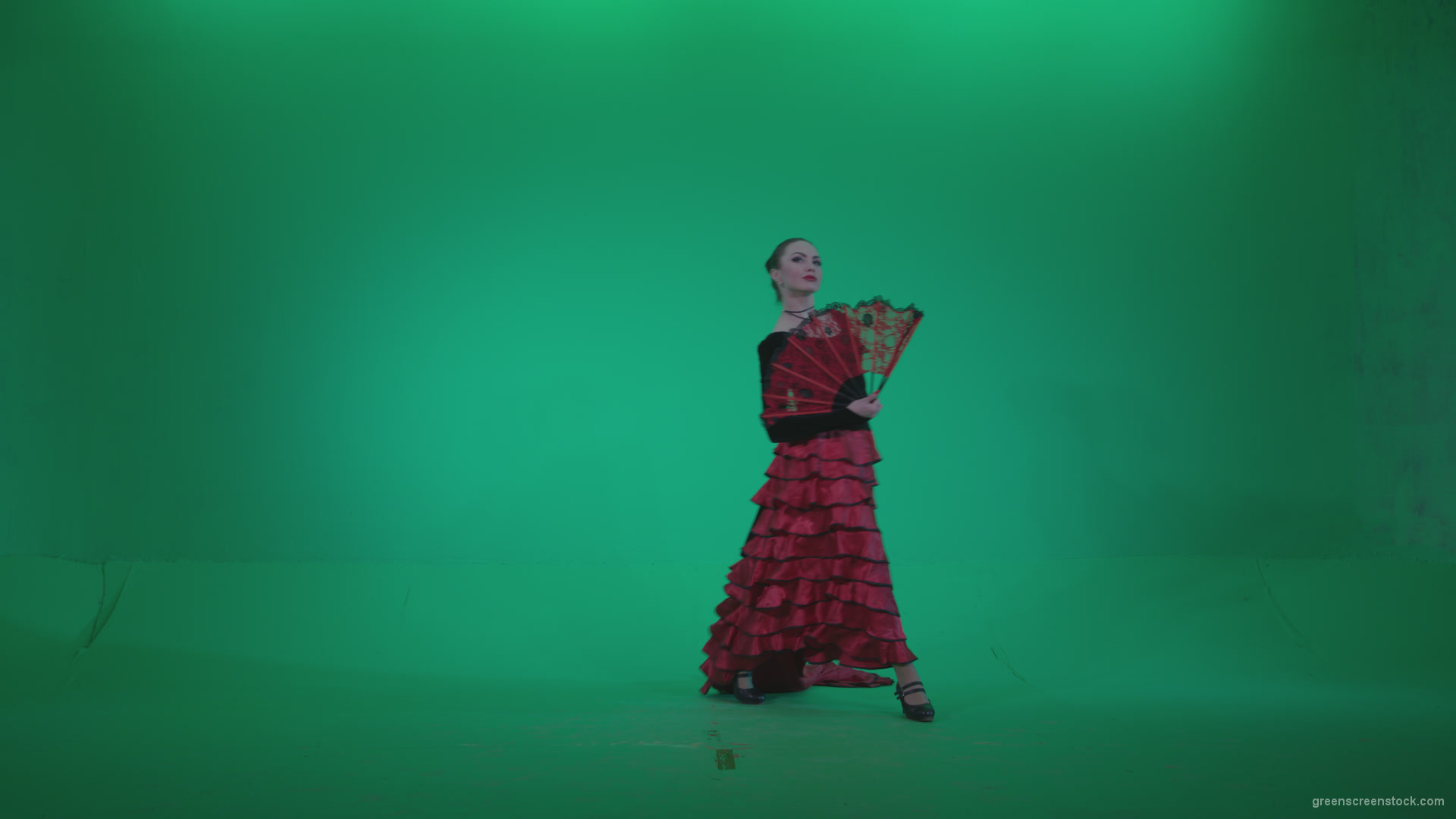 Traditional-Spanish-Flamenco-dancer-s2_002 Green Screen Stock