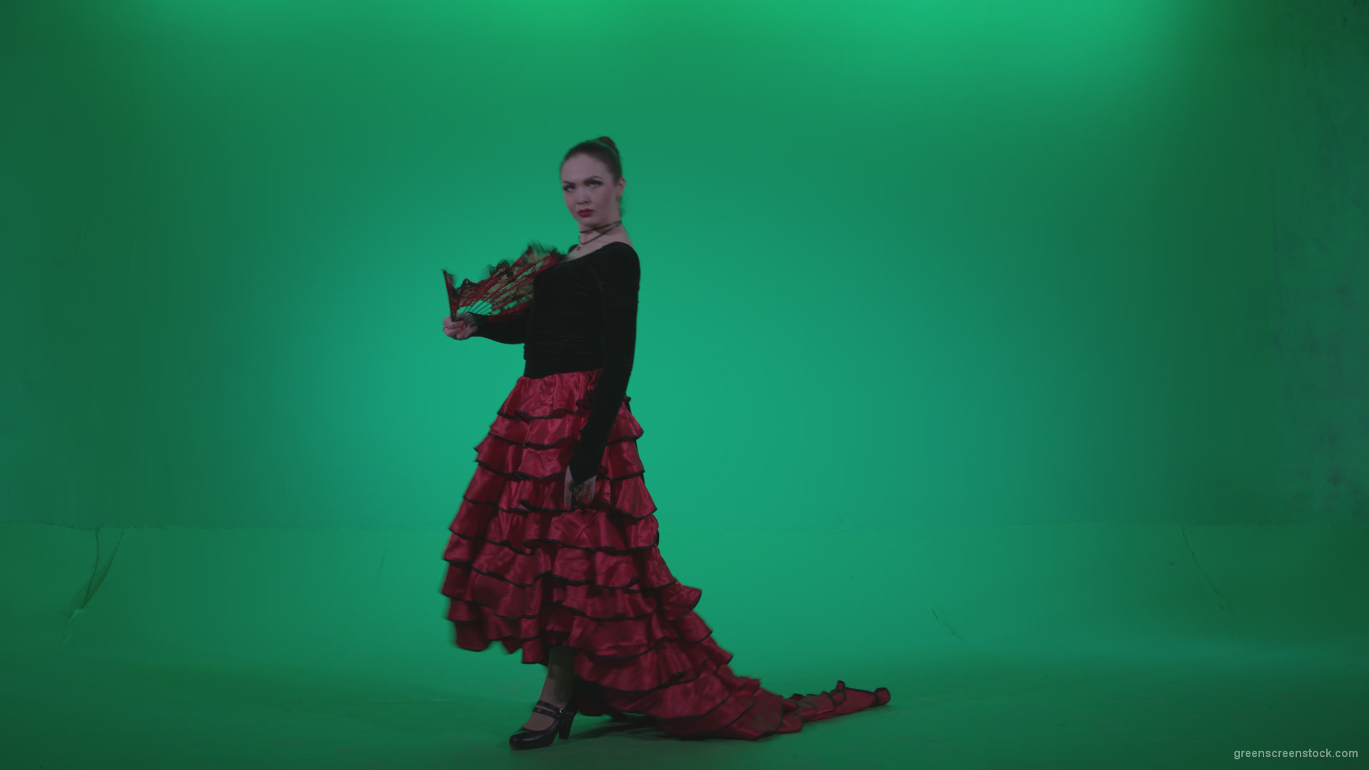 Traditional-Spanish-Flamenco-dancer-s2_004 Green Screen Stock
