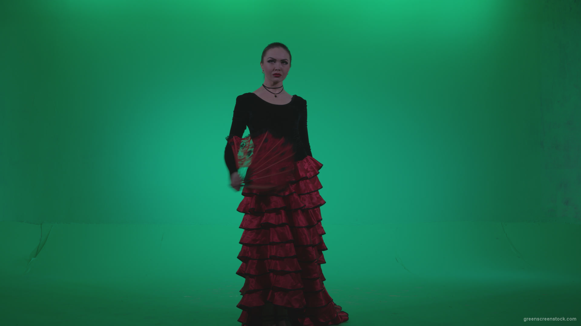 Traditional-Spanish-Flamenco-dancer-s2_009 Green Screen Stock