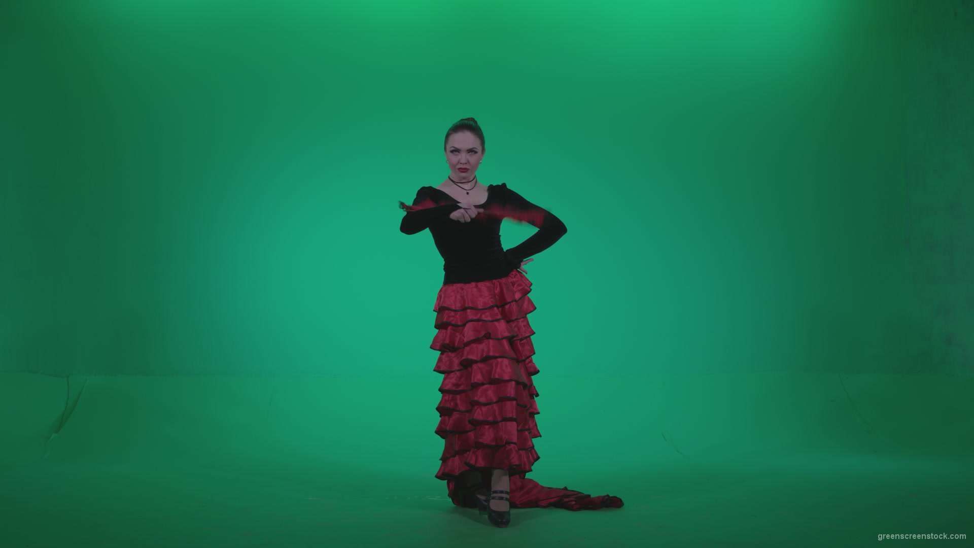 Traditional-Spanish-Flamenco-dancer-s3_006 Green Screen Stock